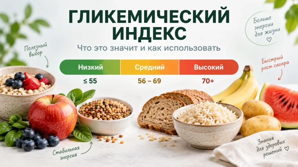 Гликемический индекс продуктов — таблица низкого, среднего и высокого ГИ