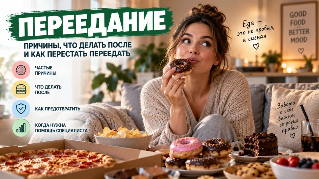 Переедание — причины, что делать после и как перестать переедать