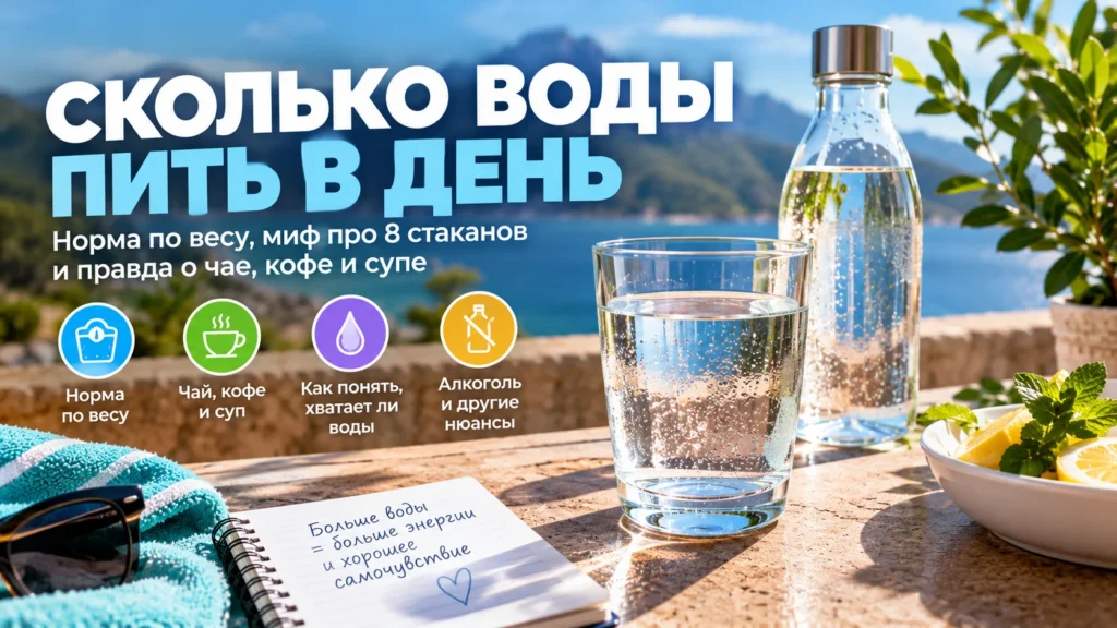 Сколько воды пить в день — стакан воды, норма по весу и миф о восьми стаканах